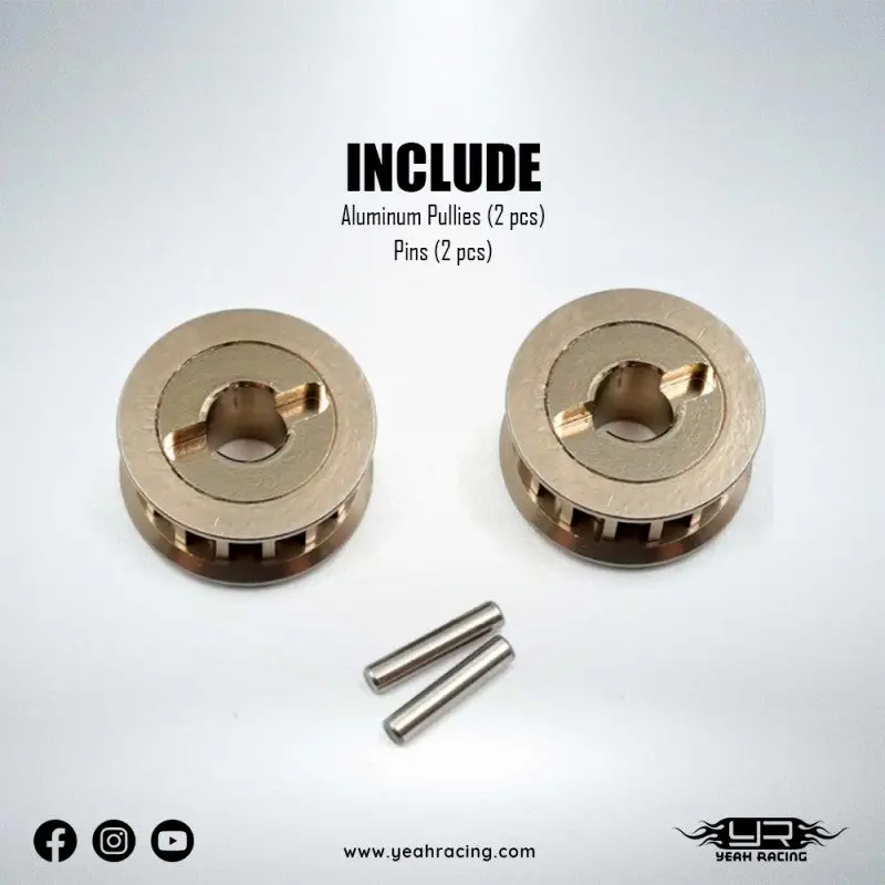 Yeah Racing Aluminum Pulley 2Pcs For Yokomo 870C Super Dog Fighter Yz10 2023 Yz-W91, Ykdf-004Gm 1