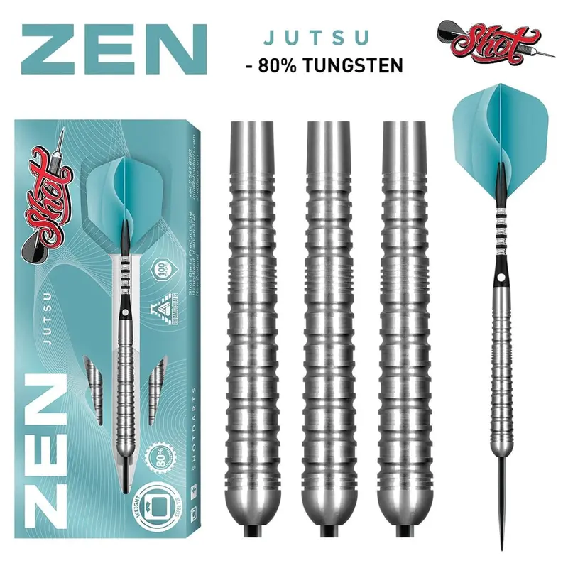 Zen Jutsu Steel Tip Dart Set-80% Tungsten Barrels 1