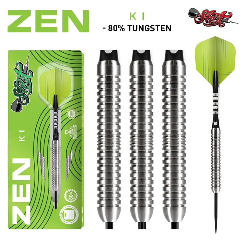 Zen Ki Steel Tip Dart Set-80% Tungsten Barrels 1