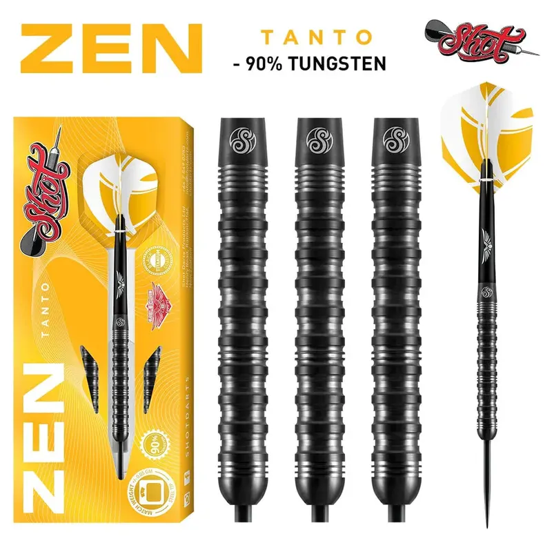 Zen Tanto Steel Tip Dart Set-90% Tungsten Barrels 1