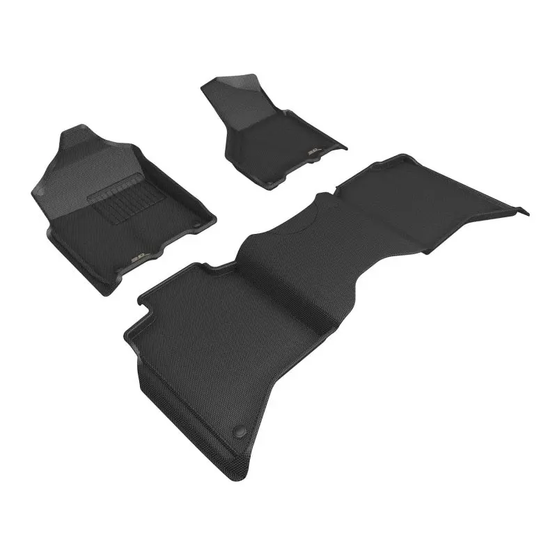 3D Maxpider Kagu All-Weather Floor Mats For 2019–2024 Dodge Ram 3500 Crew Cab – Black, Bucket Seat Fit 1