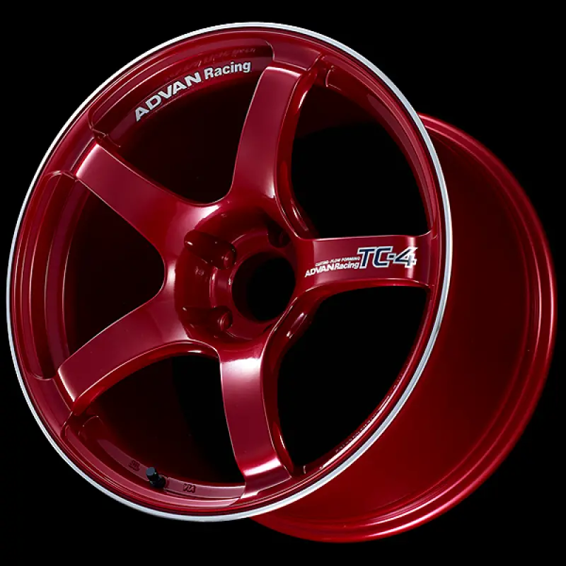 Advan Tc4 18X8.5 / +45 Offset / 5-100 / 63Mm Bore / Racing Candy Red & Ring 1
