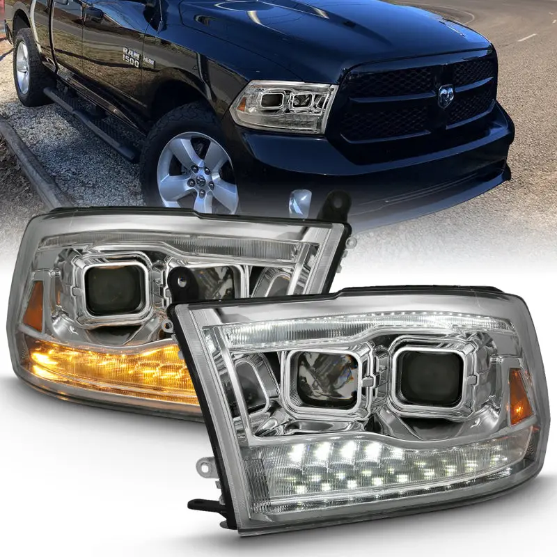 Anzo Projector Headlights For Dodge Ram 1500 (2009–2018) – Switchback Amber Turn Signal 1