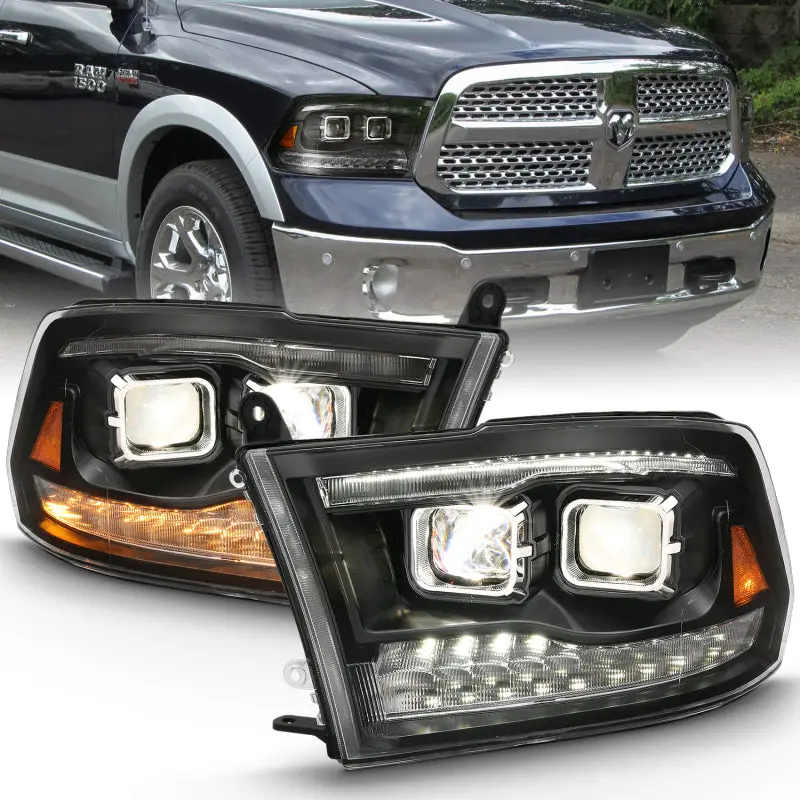 Anzo Projector Headlights For Dodge Ram 1500 (2009–2018) – Switchback Amber Turn Signal 2