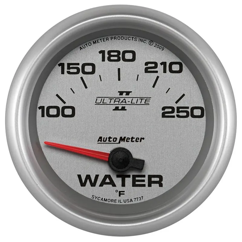 Autometer Ultra-Lite Ii Electronic Water Temperature Gauge – 2 5/8In, 100–250°F, Short-Sweep Design 1