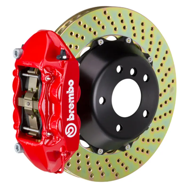 Brembo Front Big Brake Kit For Audi A4/S4 (2000–2008) – 4-Piston Calipers, 365X29Mm Drilled Two-Piece Rotors, Red Finish 1