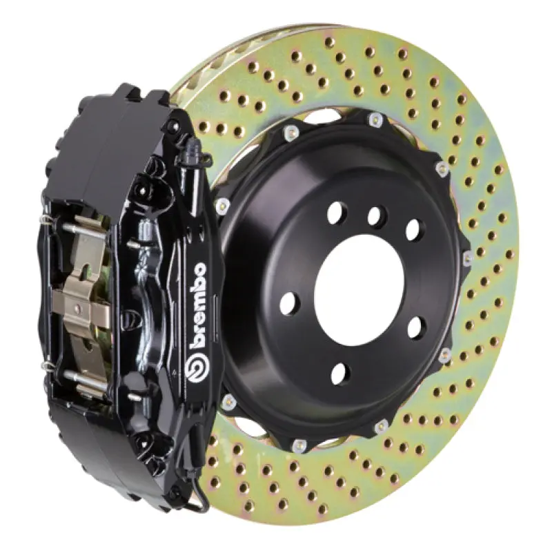 Brembo Gt Big Brake Kit – Front, 4-Piston Calipers With Drilled Two-Piece Rotors (355X32Mm), Black Finish – Compatible With Evo Vi–Ix 1