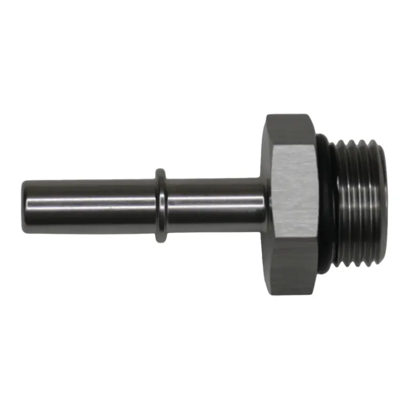 Deatschwerks 8An Orb Male To 5/16" Male Efi Quick Connect Adapter – Anodized Titanium Finish 1