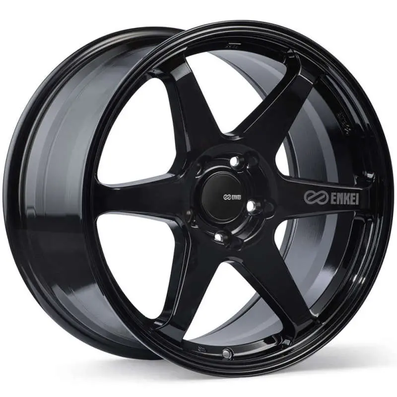 Enkei T6R 17X8-Inch Gloss Black Alloy Wheel – 5X100 Bolt Pattern, 45Mm Offset, 72.6Mm Bore 1