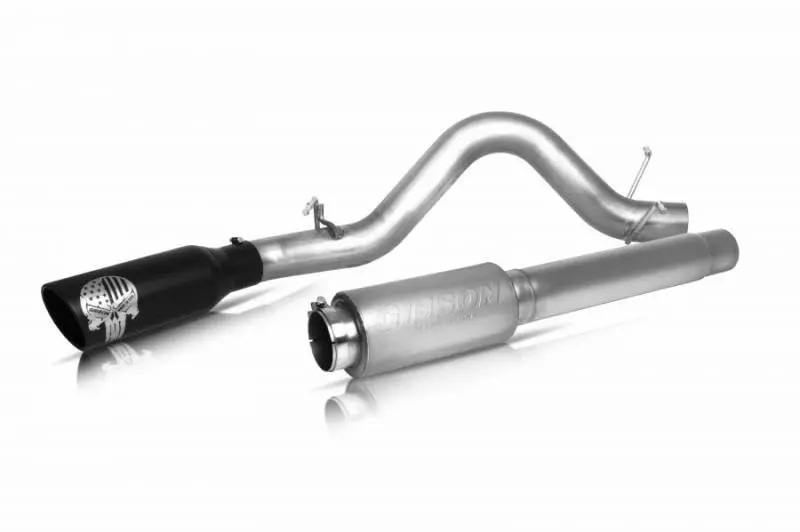 Gibson 11-14 Ford F-150 Svt Raptor 6.2L 4In Patriot Skull Series Cat-Back Single Exhaust - Stainless 1