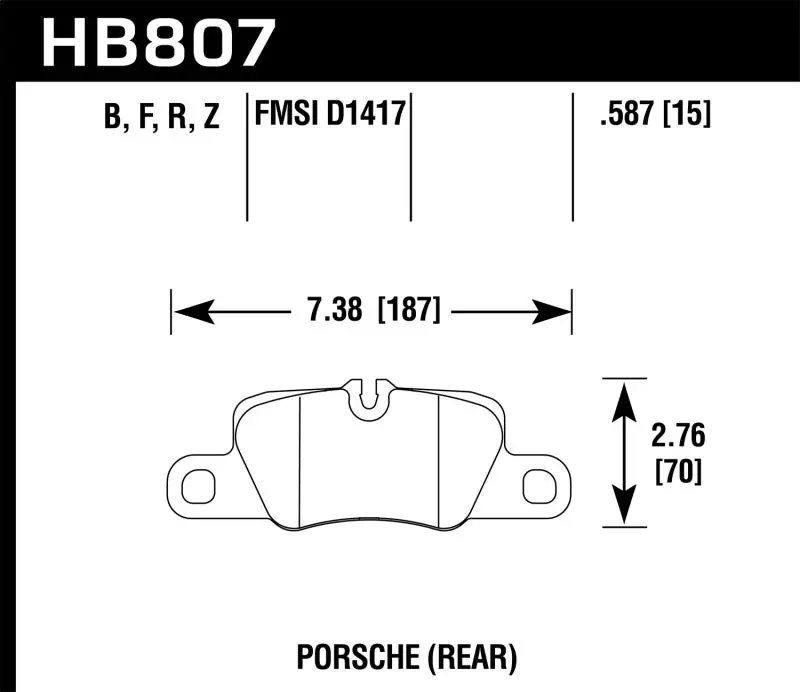 Hawk Ceramic Street Rear Brake Pads For 2014 Porsche 911 1