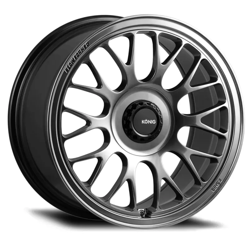 Konig Mrk1 Hyper Carbon Alloy Wheel – 18X8.5", 5X108Mm, Et42, Gloss Black Finish With Gear Cap, Logo, And Cover Plate 1
