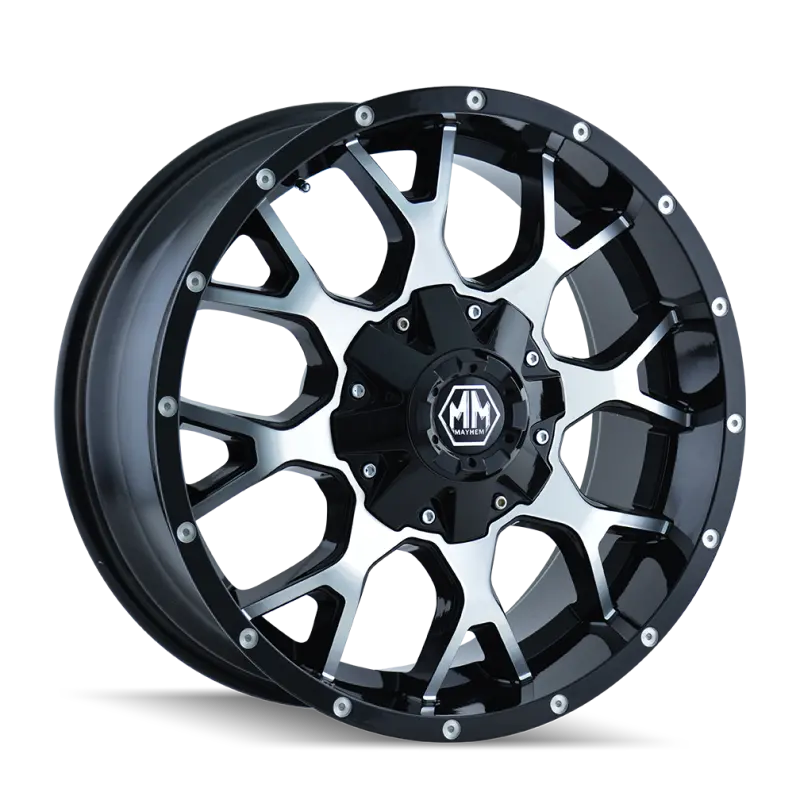 Mayhem 8015 Warrior 18X9-Inch Black/Machined Face Wheel – 6X135 Bolt Pattern, -12Mm Offset, 106Mm Hub Bore 1
