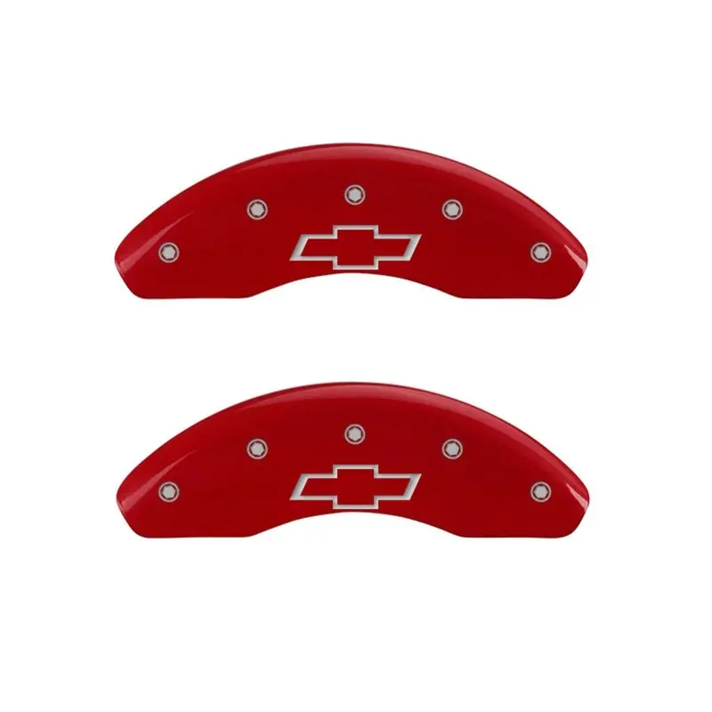 Mgp Engraved Front Caliper Covers – Bowtie Design, Red Finish With Silver Accent 1