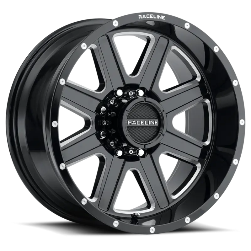Raceline Hostage 18X9 Black & Milled Wheel – 8X180 Bolt Pattern, 12Mm Offset, 124.2Mm Bore 1