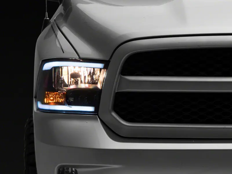 Raxiom Sequential Led Headlights For Dodge Ram (2009–2018) – Black Housing, Clear Lens 1