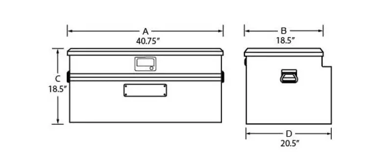 Tradesman Aluminum Flush Mount Truck Tool Box (40In.) - Brite 1