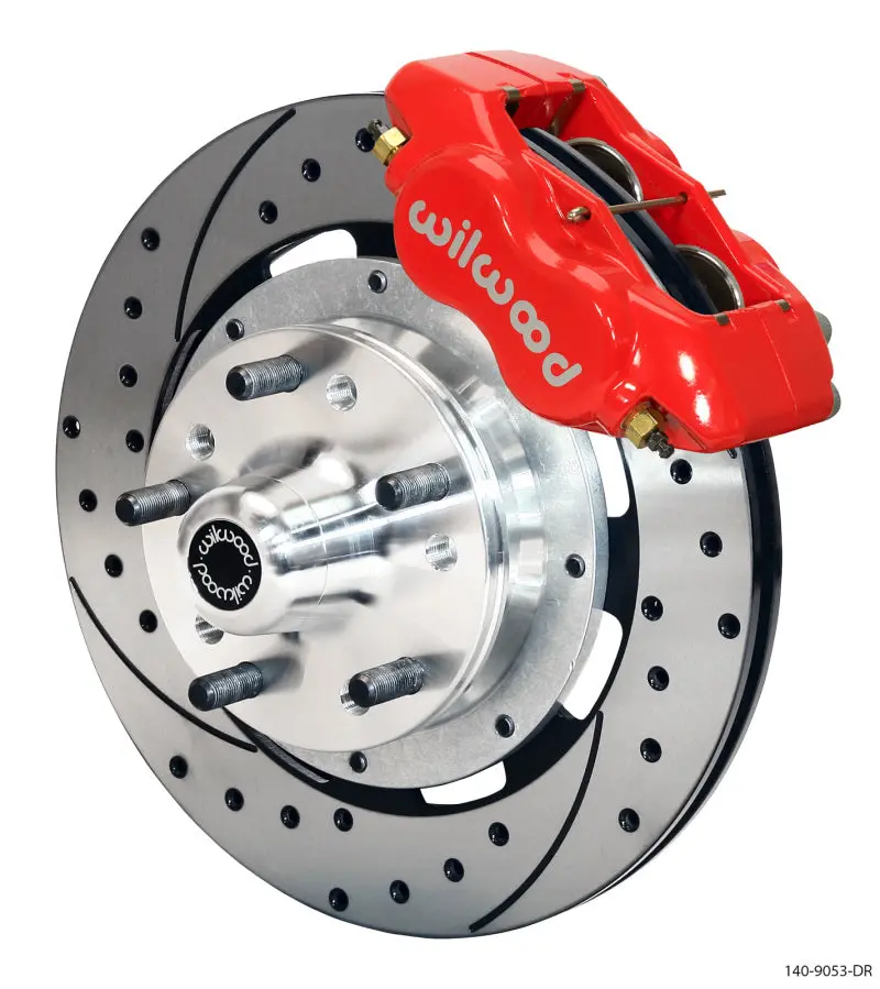 Wilwood Forged Dynalite Front Brake Kit – 12.19" Drilled Rotors, Red Calipers, Fits 1979–1981 Camaro 1