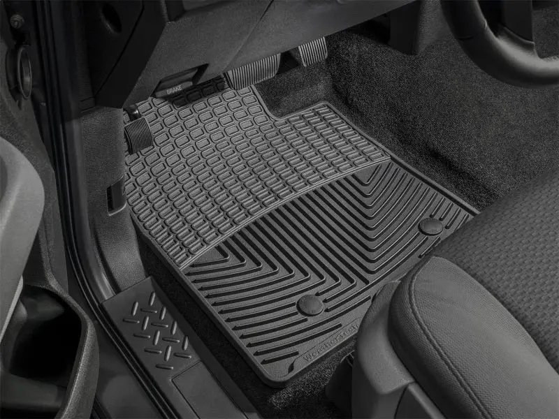 Wt Rubber Floor Mats – Front Row, Black, All-Weather Protection 1
